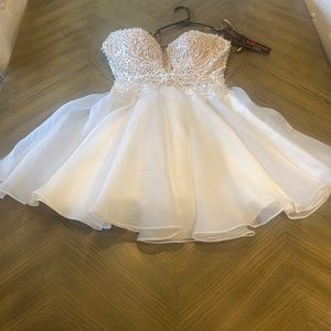 A white/ivory nude Glamour by Terani dress
